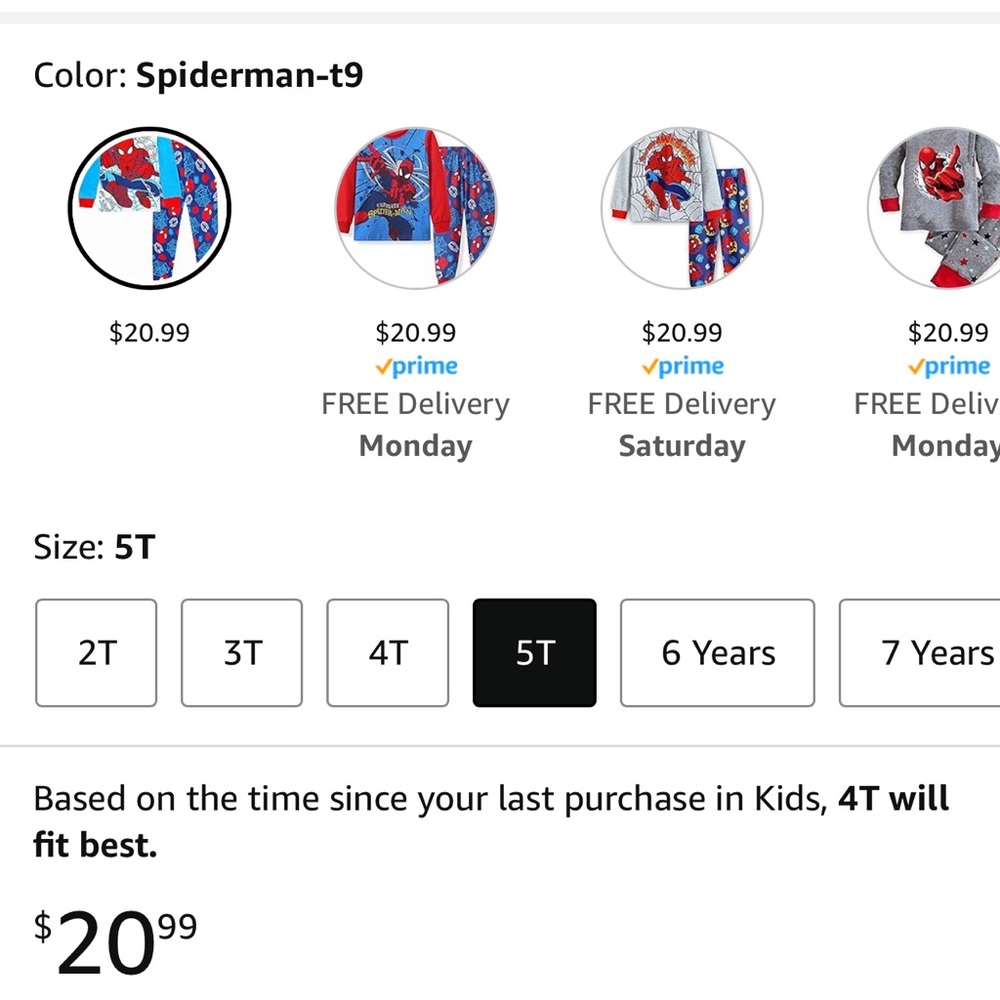 Spider man pjs Ordered 2 sets, return date passed. Brand new. Size 5T